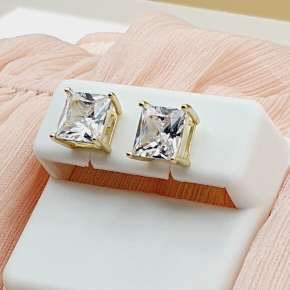 "8MM S925 Sterling Silver CZ Stud Earrings for Women/Girl, US19251037 - Picture 11 of 11